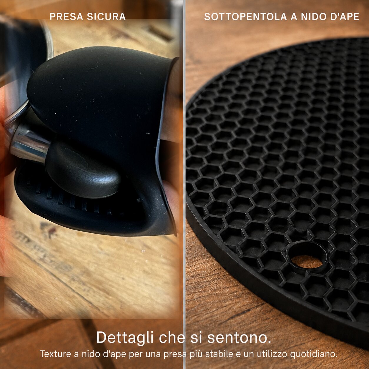 Presine e sottopentola a nido d’ape