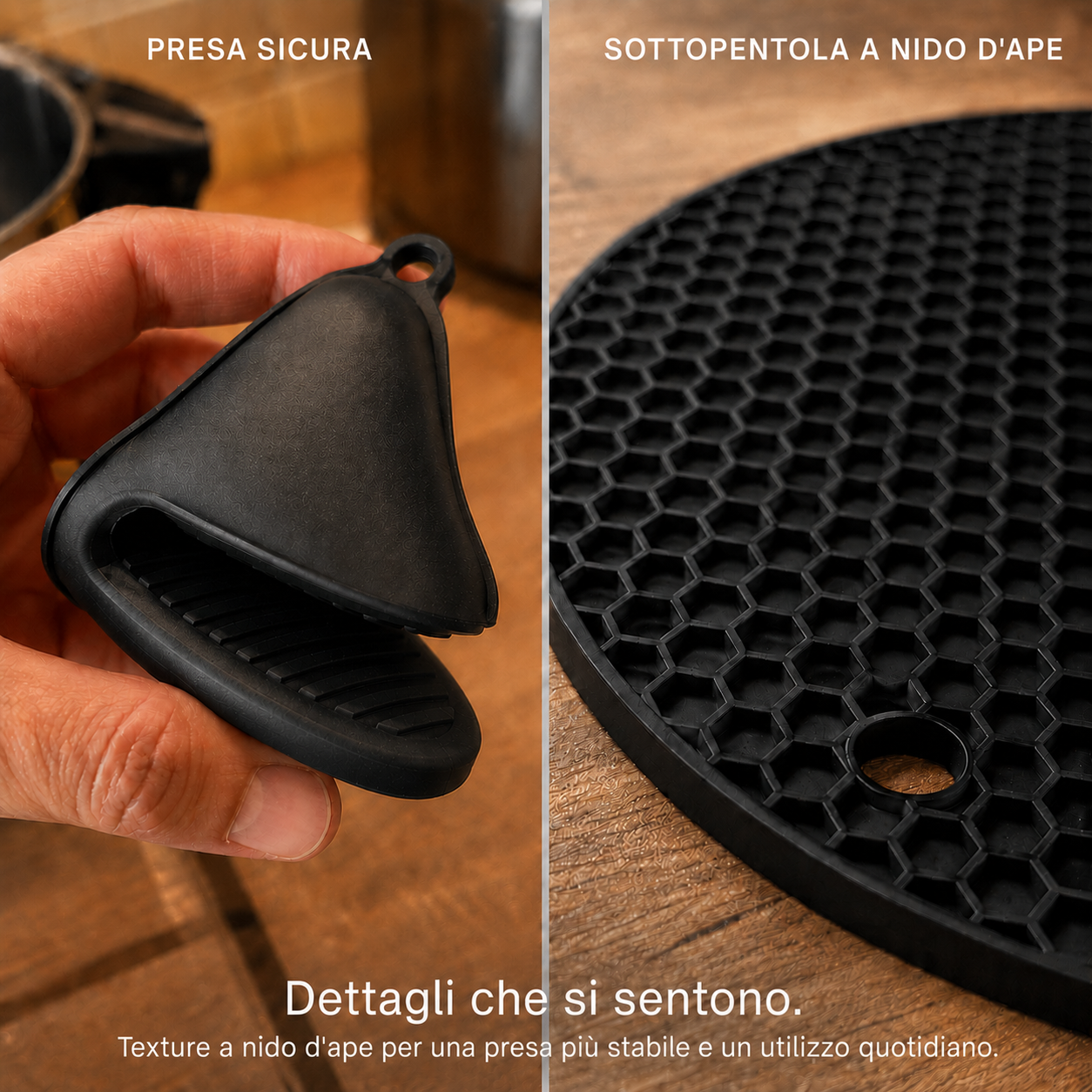 Presine e sottopentola a nido d’ape